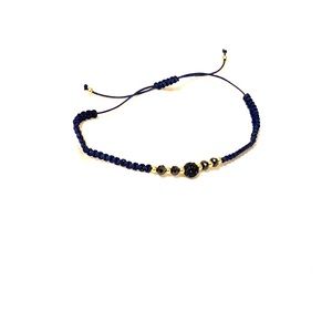 Fashion Jewelry Navy and Gold Color Bead Bracelet
